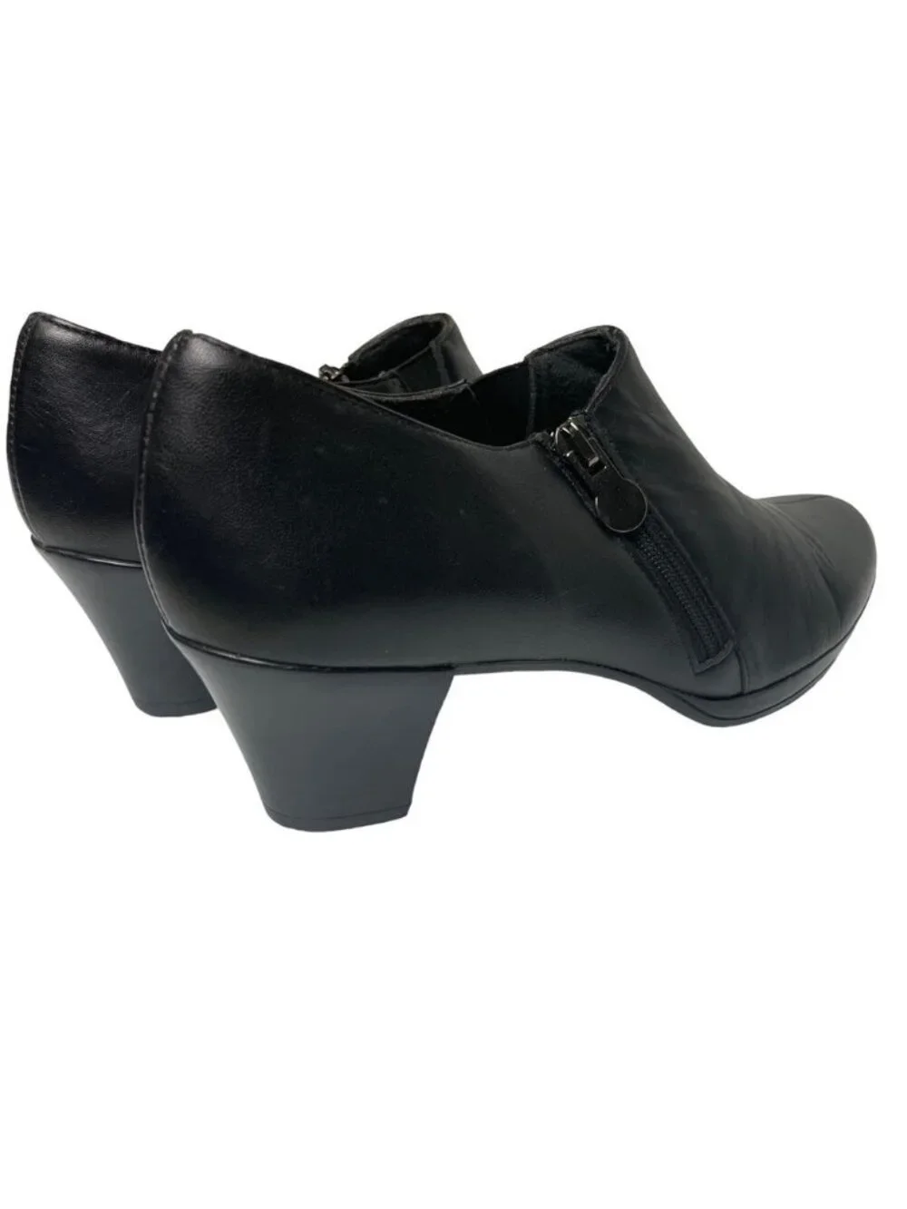 Munro American Taylor Black Leather Ankle Booties Side Zip Women's Size 6N (AA)